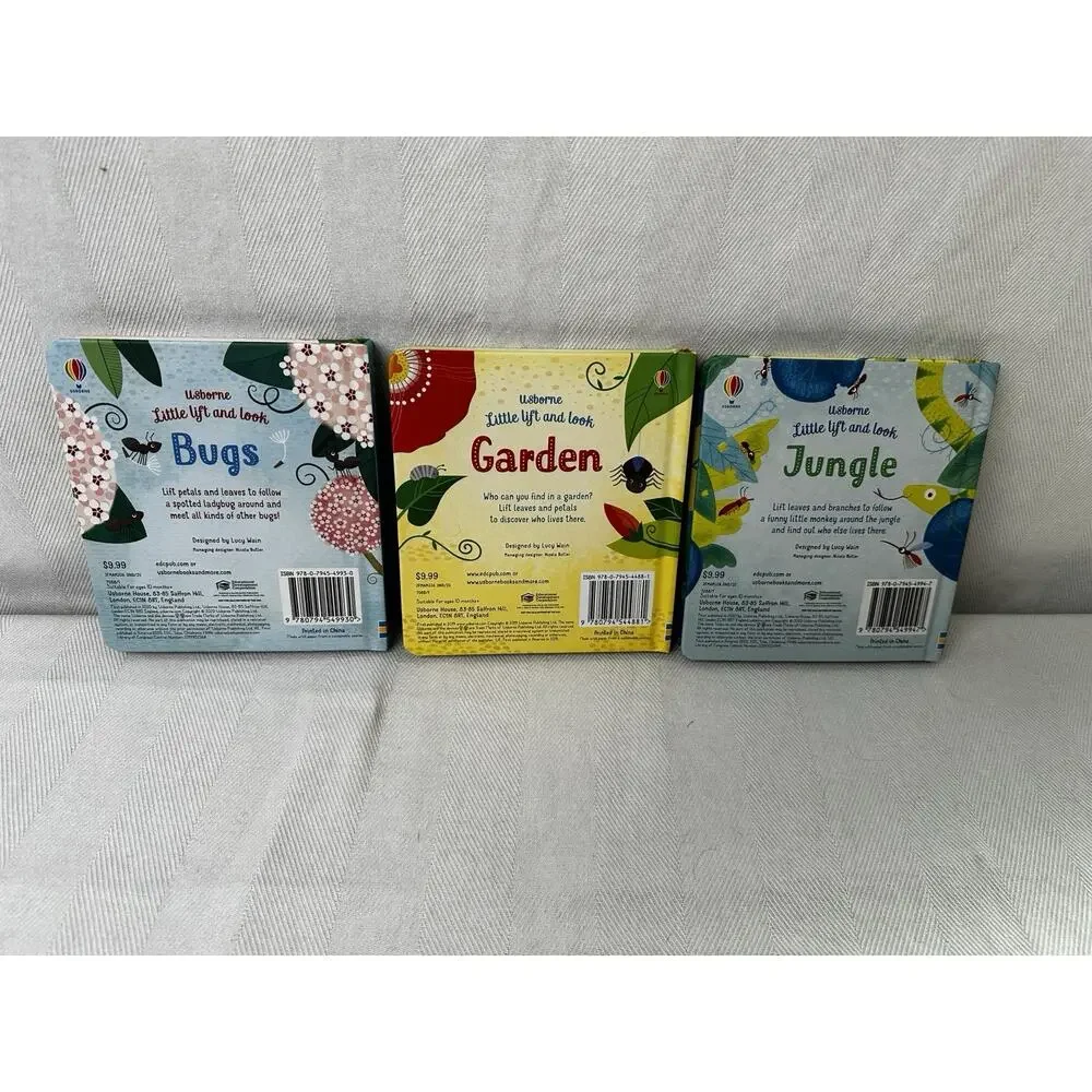 Usborne Little Lift and Look Bugs, Garden & Jungle - Board books (3) Good